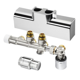 Oventrop Anschluss-Set für Badheizkörper ''Multiblock T-RTL'' + ''SH'' chrom 1184288