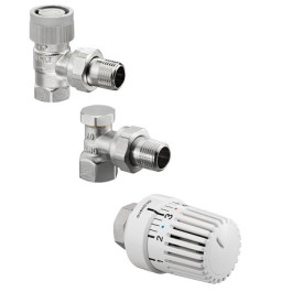 Oventrop Thermostatventil-Set, DN15 Eck, mit Uni LH, AQ, Combi 2 1703064