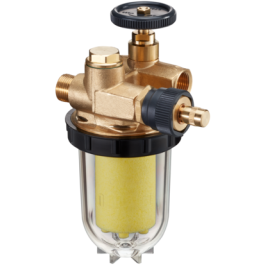 Oventrop Heizölfilter-Rücklaufzuführung ''Oilpur E A R'' DN10, IG/AG, Entlüftung, Nickel 2122403