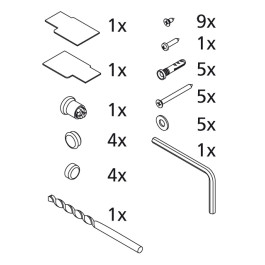 Kermi Set Montagekleinteile für Gleittür 2-teilig mit Festfeld (N2 ST2) 2510716