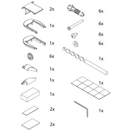 Kermi Set Montagekleinteile für Gleittür 4-teilig mit Festfeldern (AT D4D) 2532793