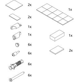 Kermi Set Montagekleinteile für Halbkreis-Duschkabine (Pendeltüren mit Festfeldern) (RA Z..) 2534473