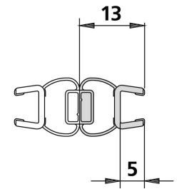 Kermi Magnetleiste für Viertelkreis-Duschkabine (Gleittüren) (I2 T..) 6025709