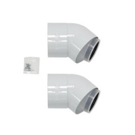 Vaillant Bogen 45 Grad Brennwert 80/125mm Luft-/Abgasführung, PP 303211