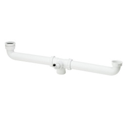 Viega Ablaufverbindung 792 für Doppelspüle in G1 1/2 x 160-570mm Kunststoff weiß 113063