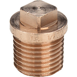 Viega Stopfen Rotguss 3290 mit Vierkant und Rand in R1/2 Rotguss 320102