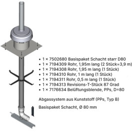 Viessmann Paket Abgassystem Schacht, rla D=80 mm aus PPs ZK00338