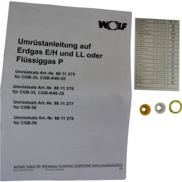 Wolf Umrüstsatz Flüssiggas - Erdgas E/LL und Erdgas E - LL, für CGB-(K)-35 8611275