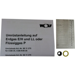 Wolf Umrüstsatz Flüssiggas - Erdgas E/LL und Erdgas E - LL, für CGB-50 8611277