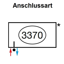 Zehnder Anschlussart 3370, unten links für Charleston, Anschluss 2-Rohr mit externem Ventil 3370