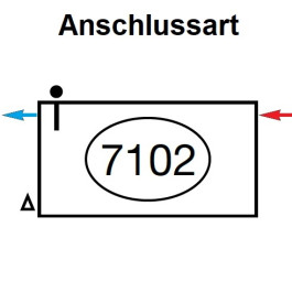 Zehnder Anschlussart 7102, wechselseitig oben rechts für Charleston, Anschluss 2-Rohr mit externem Ventil 7102