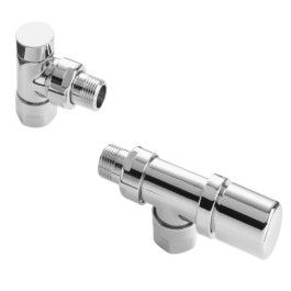 Zehnder Ventilkörper Set D Axialform, chrom mit M30x1,5 Gewindeanschluss für Thermostatkopf 838958