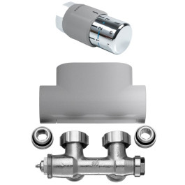 Arbonia Ventilhahnblock-Kombiset Eckform in Glanzsilber Metallic ZV03090001