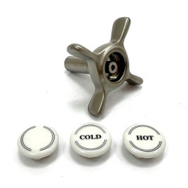 Hansgrohe Griff Axor Montreux 2-Griff Waschtischmischer warm/kalt brushed nickel 16291820