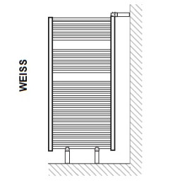 HSK Montageset für Raumteiler für Designheizkörper Line, 04 weiß 890720-04