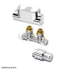 Oventrop Anschluss-Set für Badheizkörper Multiblock T/Uni SH, Eck, Edelstahl-Design 1184384