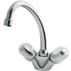 Ideal Standard Alpha Zweigriff-Waschtischarmatur mit Ablaufgarnitur Chrom, Ausladung 155mm B2038AA