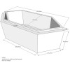 Belli Badewannenträger für Bora 180cm mit 5cm Vorbau auf 3 Seiten SW84247V für Sechseckwanne, 180x80x44cm Trägerhöhe: 57,5cm