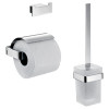 Emco WC-Set Loft, Papierhalter mit Deckel, Bürstengarnitur und Doppelhaken chrom 059800100