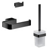 Emco WC-Set Loft Inhalt: Papier Halter ohne Deckel , Bürstengarnitur, Doppelhaken schwarz 059813300