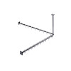 Emco Duschvorhang-Set System2 2 Duschvorhangstangen 1000mm, 2x Duschvorhangstange 2x Befestigung, 20x Ringe, chrom 358700122 