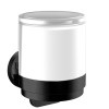 Emco Einhand-Seifenspender Round, Glasteil satiniert, schwarz 432113301 