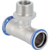 Geberit Mapress Edelstahl T-Stück mit AG d35-R1 1/4-35 31464