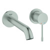 Grohe 2-Loch-Waschtisch-Wandbatterie Essence supersteel Fertigmontage-Set Ausladung 183mm 29192DC1