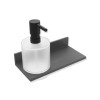 HEWI Ablage mit Seifen-oder Desinfektionsspender, Metall, Seifenspender Kristallglas, satiniert, ca. 250ml, dunkelgrau perlglimmer tiefmatt 900Q03.00260 SC