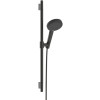Hansgrohe Brauseset Raindance Alive Select S 125 3jet EcoSmart mit Brausestange Unica S Puro 650mm, Brushed Black Chrome 24602340