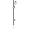 Hansgrohe Brauseset Raindance Select E 120 3jet mit Brausestange 900mm und Seifenschale, Weiß/Chrom 26621400