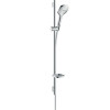 Hansgrohe Brauseset Raindance Select E 120 3jet EcoSmart mit Brausestange 900mm und Seifenschale, Weiß/Chrom 26623400