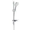 Hansgrohe Brauseset Raindance Select S 120 3jet mit Brausestange 650mm und Seifenschale, Weiß/Chrom 26630400