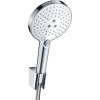 Hansgrohe Raindance Select S Brausehalterset 120 3jet mit Brauseschlauch 1600mm, Weiß/Chrom 26721400