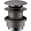 Hansgrohe Ablaufgarnitur Push-Open für Waschtisch- und Bidetmischer, Brushed Black Chrome 50100340