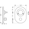 Hansgrohe Umrüstset Wannenmischer Unterputz Lochabstand 72mm, satinox 97332810