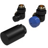 HSK Seitenanschluss Wand Ventil-Set Winkel-Eck rechts, schwarz matt 890835-68