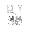 HSK 2x Wasserabweisprofil gerade, mit Endkappe und Einschubdichtung, Set für alle Pendeltüren, Raumnische 4-tlg. und Fünfeck 4-tlg. E85058-2