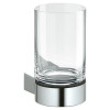 Keuco Glashalter Plan komplett mit Echtkristall-Glas, silber-eloxiert 14950179000