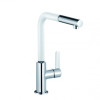 Kludi L-Ine S Spültisch-Einhandmischer 220mm chrom/weißmatt, herausziehbarer Auslauf 408519375