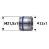 Neoperl Reduktion Messing verchromt, CACHE JR M21.5x1 x M22x1 50505194