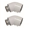 Vaillant Bogen 45 Grad turboTEC 60/100mm Luft-/Abgasführung, Alu, (2 Stück) 303809