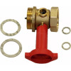 Wolf Absperrarmatur DN32 Vorlauf mit Bohrung, Griff rot 2073138