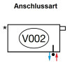 Zehnder Anschlussart V002, Ventil unten rechts für Charleston Complettoanschluss mit integriertem Ventil V002