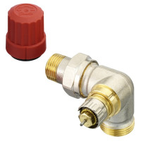 Danfoss Ventilgehäuse RA-N 15 G 3/4 AG, Winkeleck rechts, matt vernickelt 013G4204