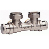 Danfoss dynamischer Hahnblock RLV-KDV für Ventil-Heizkörper G 3/4'', Eck mit VL links 013G7875