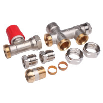 Danfoss Steigrohrventil für 2-Rohranlagen Set RA-K Heizkörper R 1/2, Rohrleitung G 3/4 AG 013G3342