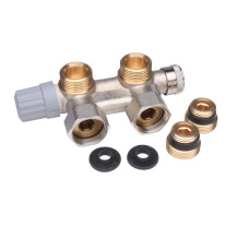 Danfoss Anschlussarmatur VHS-E für Einrohrheizungen, R 1/2, Eck 013G4691