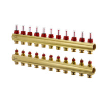 Danfoss Fussbodenheizungs-Verteiler FHF-11F 11 Kreise, mit Durchflussanzeige 088U0531