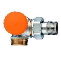 Heimeier Thermostatventil Eclipse, Winkeleck/links, Außengewinde G3/4 automatische Durchflussregelung 3938-02.000